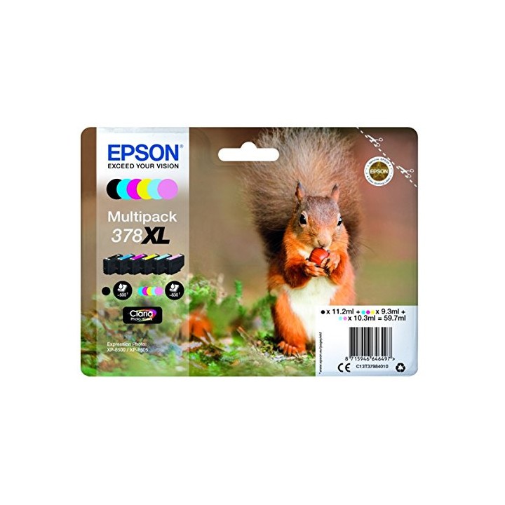 Tinta Original EPSON 378XL T3798 C13T37984010 Multipack 6 Cartuchos