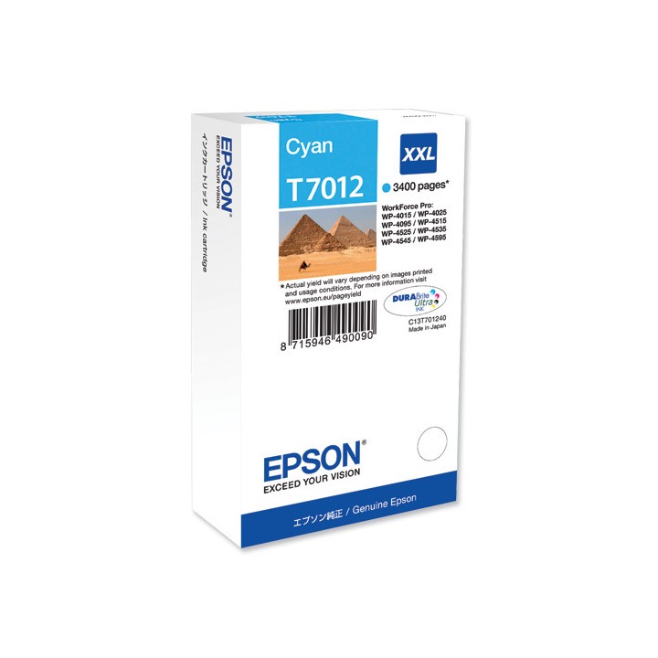 Tinta Original EPSON T7012 C13T70124010 Cyan