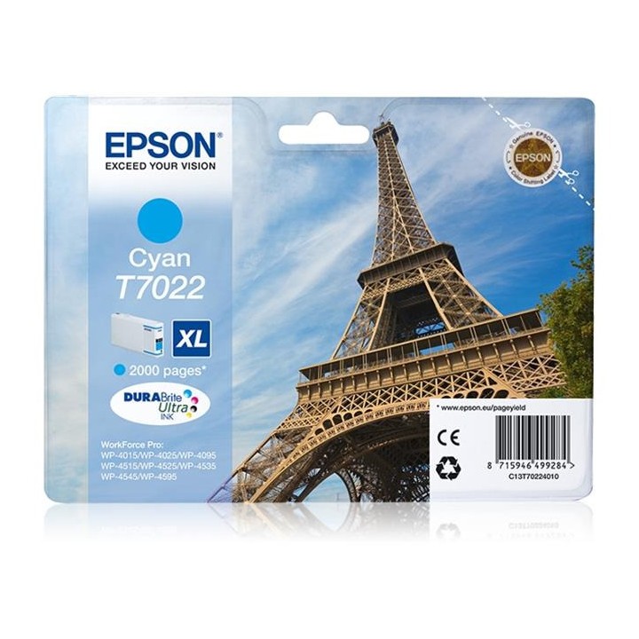 DESCATALOGADO - Tinta Original EPSON T7022 C13T70224010 Cyan