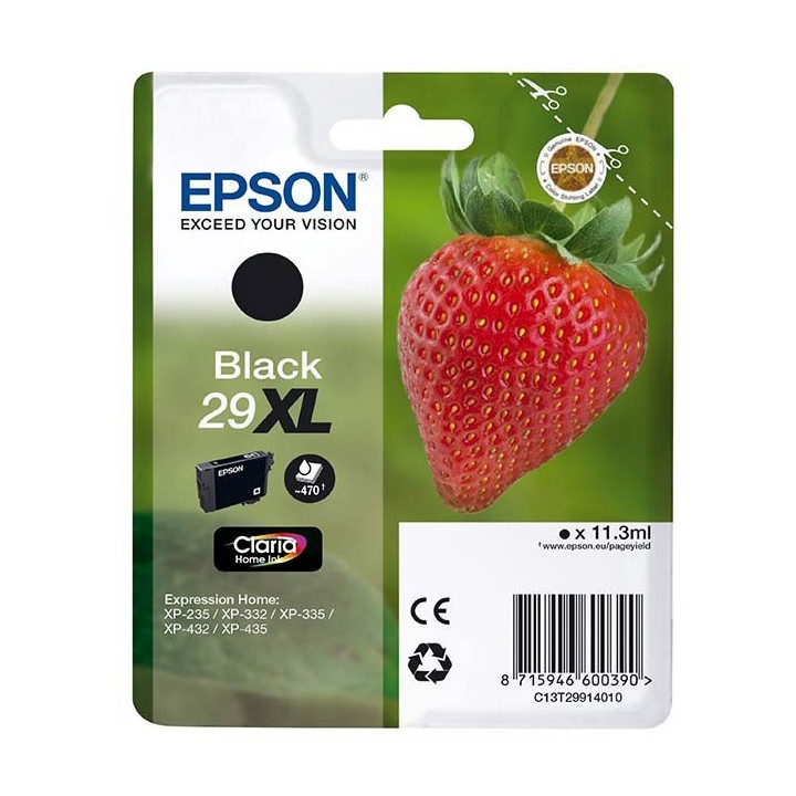 Tinta Original EPSON 29XL T2991 C13T29914012 Negro para XP235 XP332 (11. 3 ml)