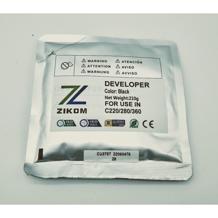 DV311K A0XV03D Bolsa de Revelador Negro Compatible KONICA MINOLTA Bizhub C220 C280 C360