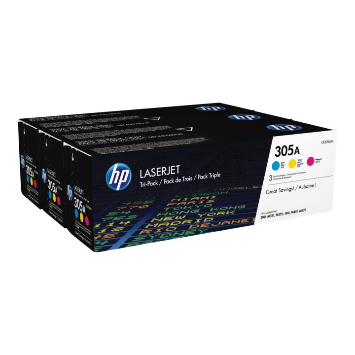 Toner Original HP CF370AM (305A) Pack Color C M Y para M351a