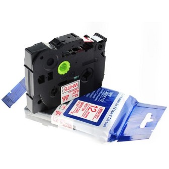 TZe131 BROTHER Etiquetas Adhesivas Compatibles - 12mm x 8M - Texto Negro fondo Transparente