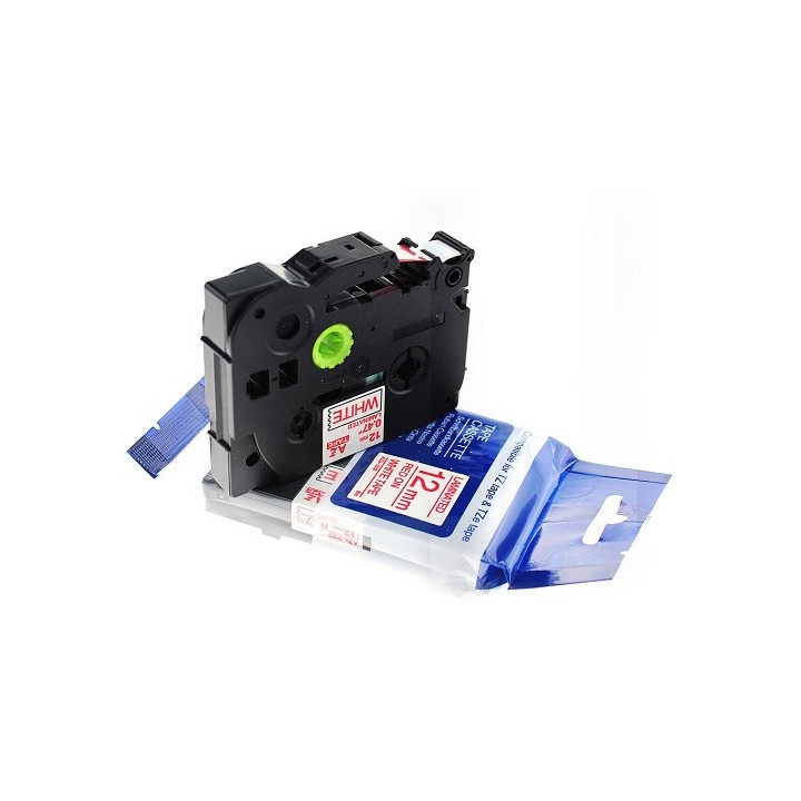 TZe131 BROTHER Etiquetas Adhesivas Compatibles - 12mm x 8M - Texto Negro fondo Transparente