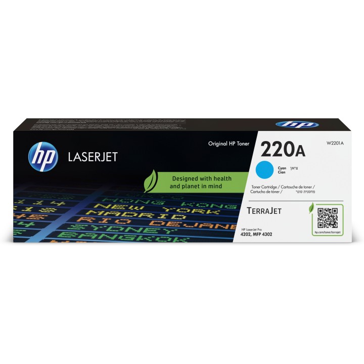 Toner Original HP W2201A (220A) Cyan para Laserjet Pro 4202 MFP 4302 MFP 4303 (1. 8k)