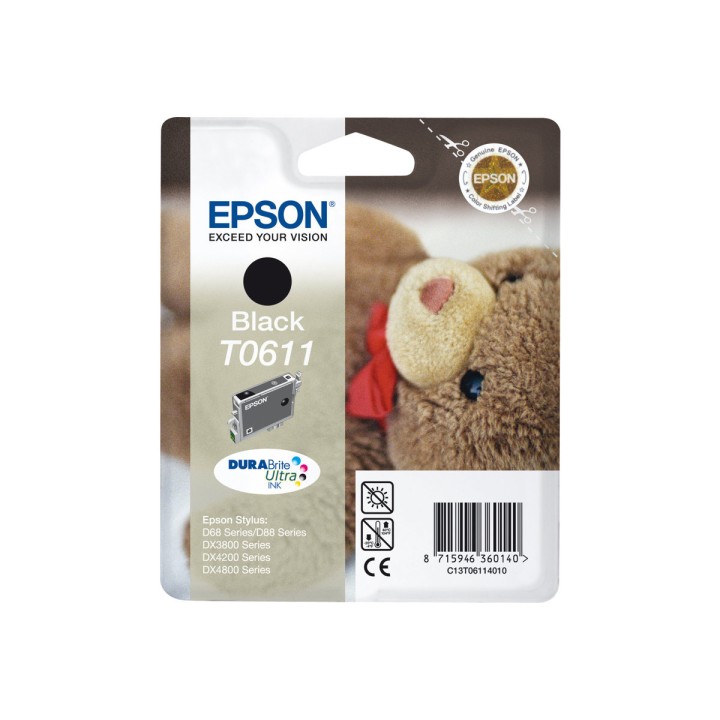 DESCATALOGADO - Tinta Original EPSON T0611 T061140 Negro para D68 D88 DX3800