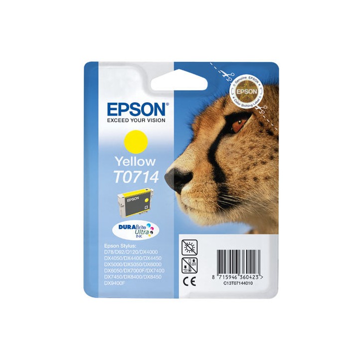 Tinta Original EPSON T0714 C13T07144012 Amarillo para D78 DX4050