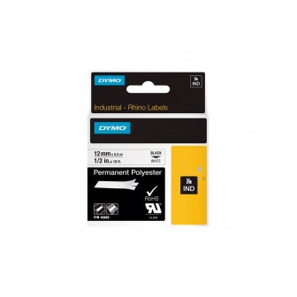 ID1-12 (18483) DYMO Etiquetas Adhesivas Originales 12mm x 1mm x 5 5M Negro Blanco