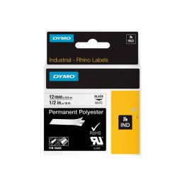 ID1-12 (18483) DYMO Etiquetas Adhesivas Originales 12mm x 1mm x 5 5M Negro Blanco