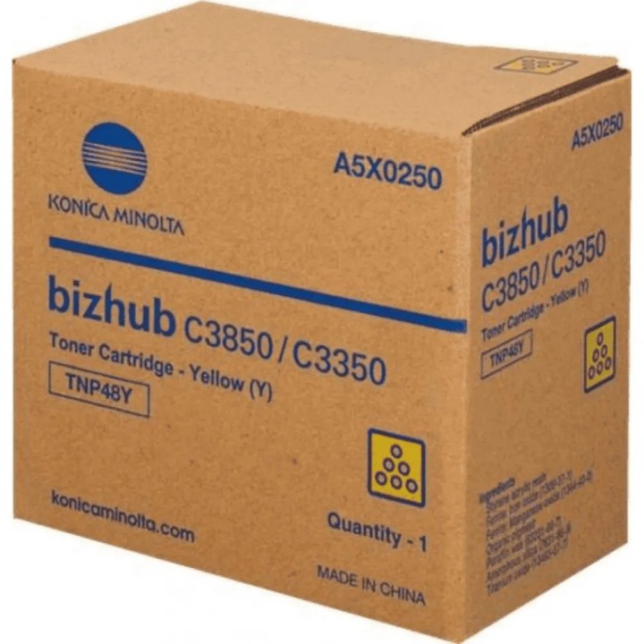 Toner Original KONICA MINOLTA TNP49Y A95W250 Amarillo para Bizhub C3351 C3851 (12k)