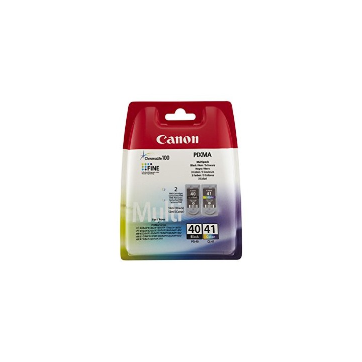 Tinta Original CANON PG40 Negro + CL41 Tricolor 0615B043 Pack de 2 Cartuchos