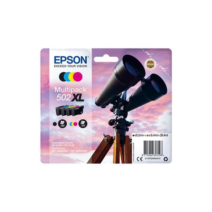 Tinta Original EPSON 502XL C13T02W64010 Multipack 4 Cartuchos