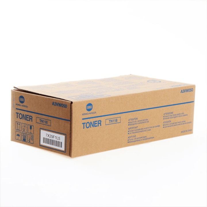 Toner Original KONICA MINOLTA TN118K A3VW050 Negro para Bizhub 215 (2 Uds) (12k)