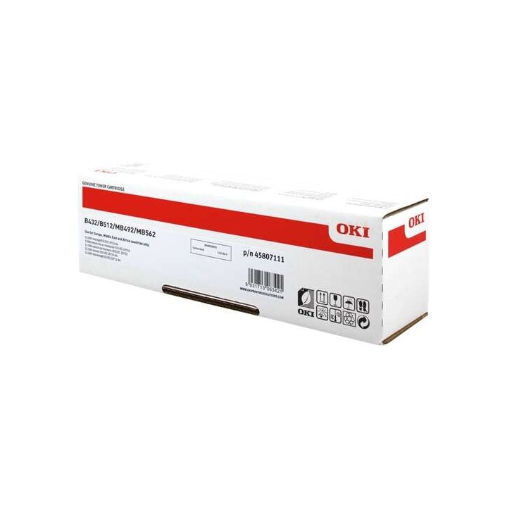 Toner Original OKI 45807111 Negro para B432 B512 MB492 MB562 (12k)