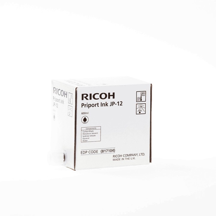 Tinta Original RICOH JP12 817104 Negro (Pack 5 Uds)