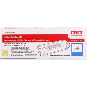 Toner Original OKI 43872307 Cyan para C5650 C5750 (2k)