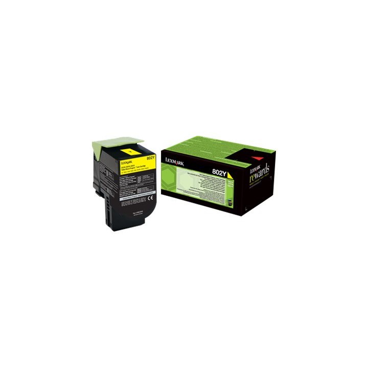 Toner Original LEXMARK 802Y 80C20Y0 Amarillo para CX410DE (1k)