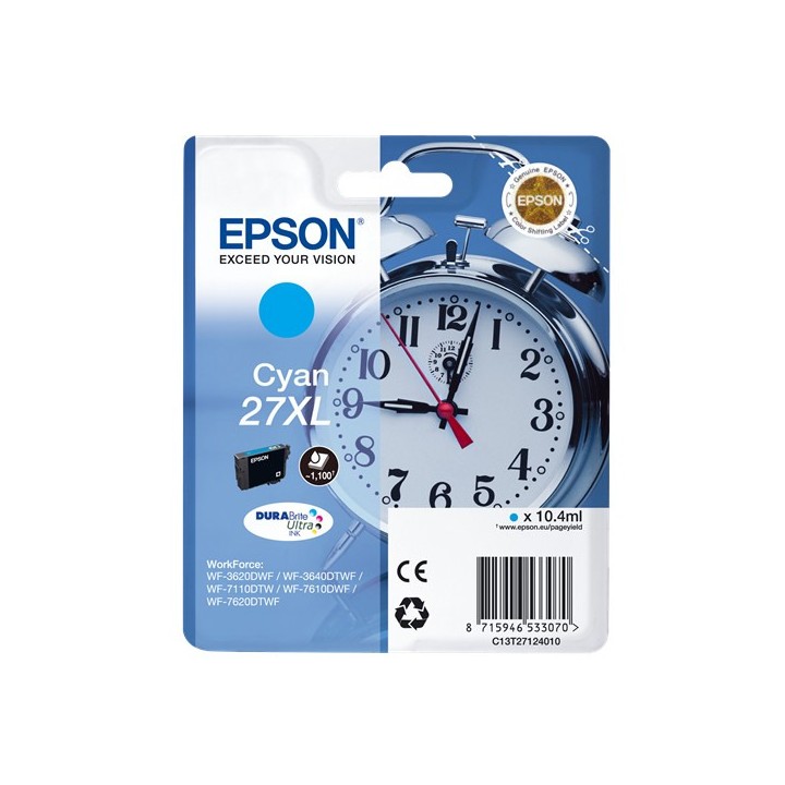 Tinta Original EPSON 27XL T2712 C13T27124012 Cyan