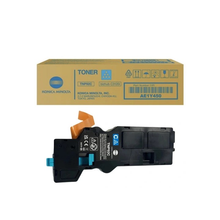 Toner Original KONICA MINOLTA TNP92C AE1Y450 Cyan para Bizhub C3120i (4k)