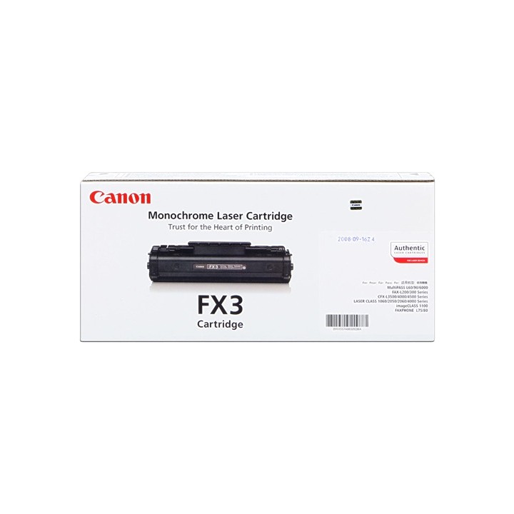 Toner Original CANON FX3 1557A003 Negro para Fax L60 90 200 220 240 250 260 i 280 290 295 300 350 360 (2. 7k)