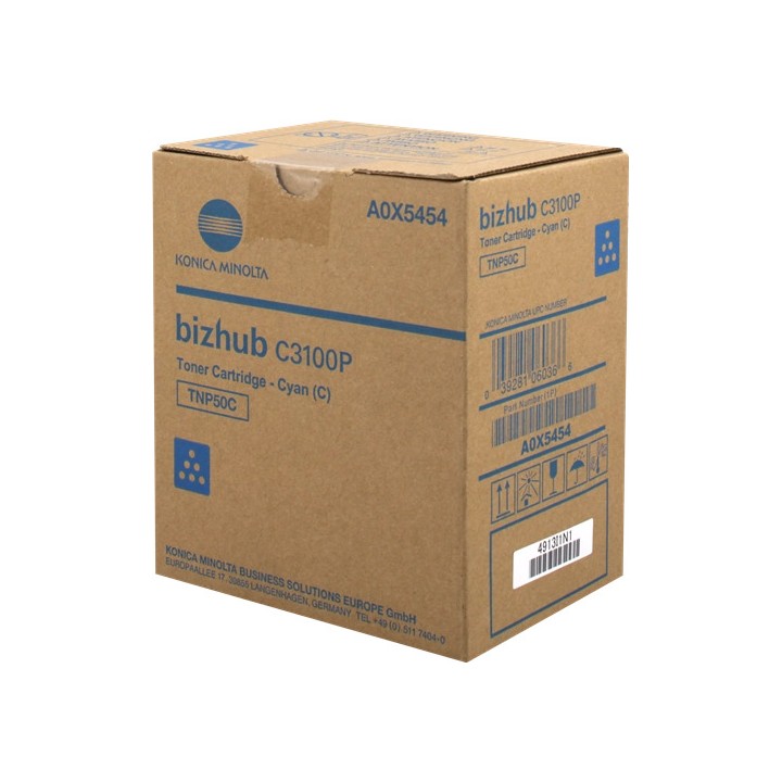 Toner Original KONICA MINOLTA TNP50C A0X5454 Cyan para Bizhub C3100P (6k)