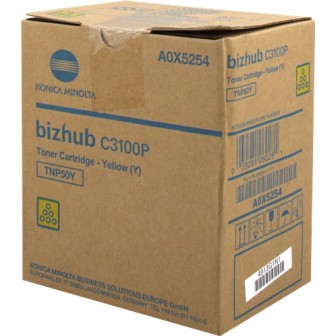 Toner Original KONICA MINOLTA TNP50Y A0X5254 Amarillo para Bizhub C3100P (6k)