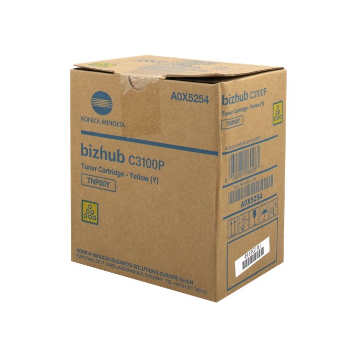 Toner Original KONICA MINOLTA TNP50Y A0X5254 Amarillo para Bizhub C3100P (6k)