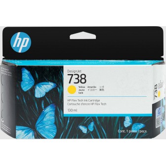 Tinta Original HP 738 498N7A Amarillo para Designjet T850 T950 (130 ml)