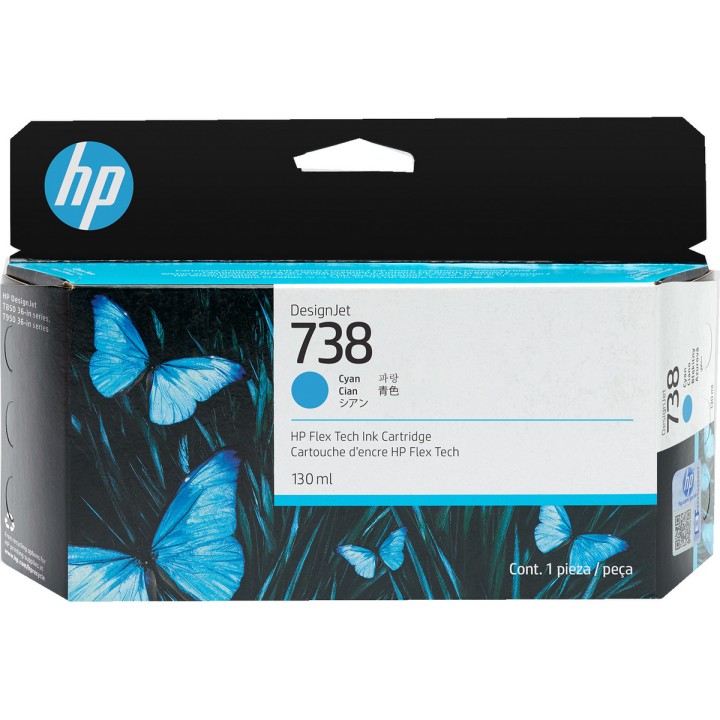 Tinta Original HP 738 498N5A Cyan para Designjet T850 T950 (130 ml)